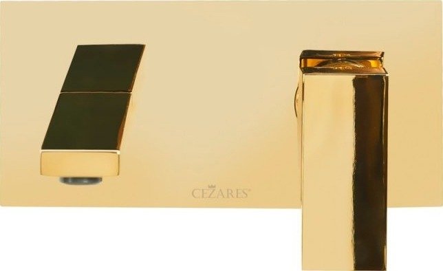 Смеситель для раковины Cezares Unika золотого цвета с внутренней частью - лучшие Смесители для раковин в INMYROOM