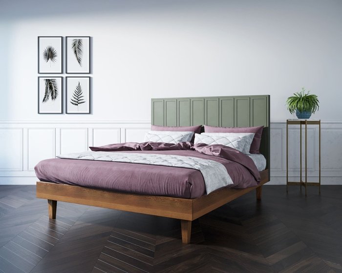 Кровать Andersen 160х200 с изголовьем зеленого цвета - лучшие Кровати для спальни в INMYROOM
