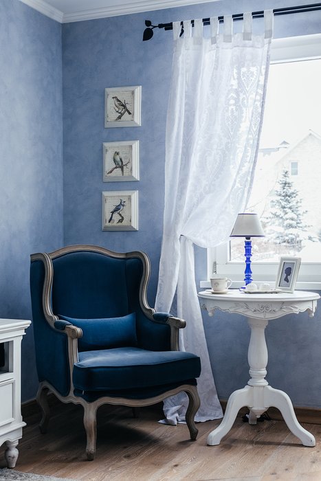 Кресло Сезарина темно-синего цвета - купить Интерьерные кресла по цене 75600.0