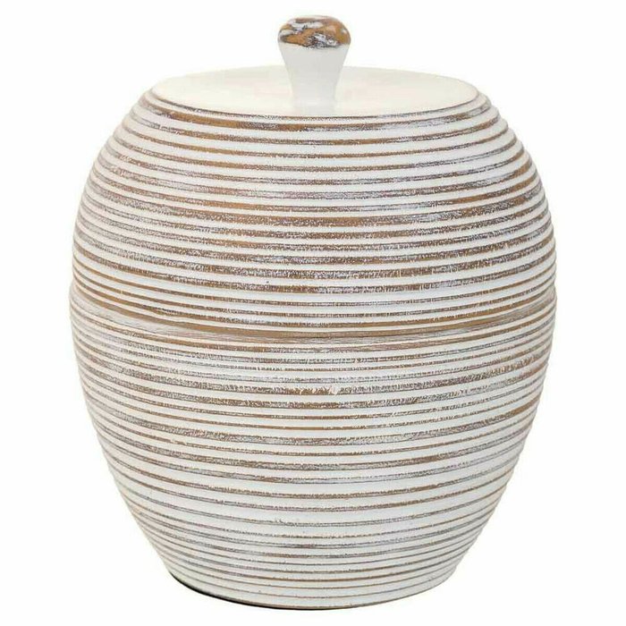 Шкатулка Белый полистоун 19 x 23 x 19 cm