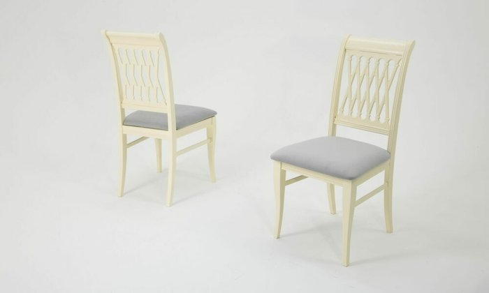 Набор из двух стульев Рич серо-бежевого цвета  - купить Обеденные стулья по цене 16300.0