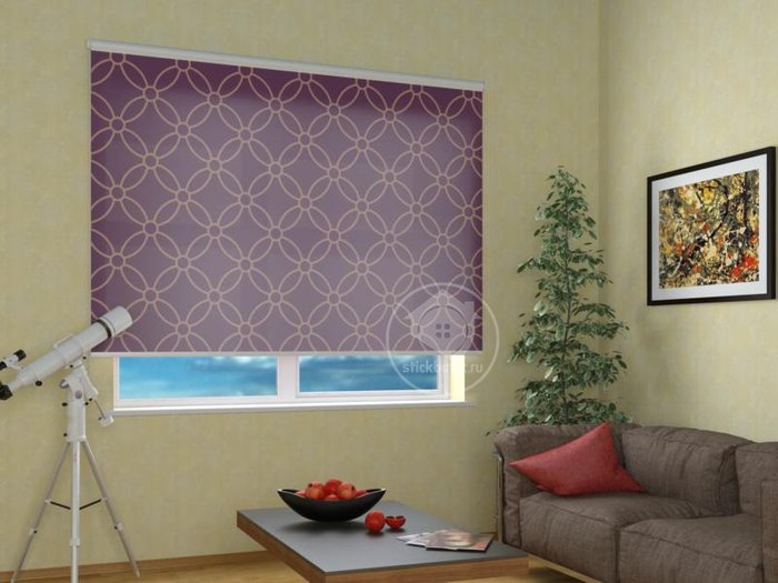 Рулонные шторы в гостиную: Геометрическое кружево - купить Шторы по цене 2499.0