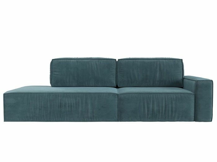 Прямой диван-кровать Прага модерн бирюзового цвета подлокотник справа - купить Прямые диваны по цене 76999.0