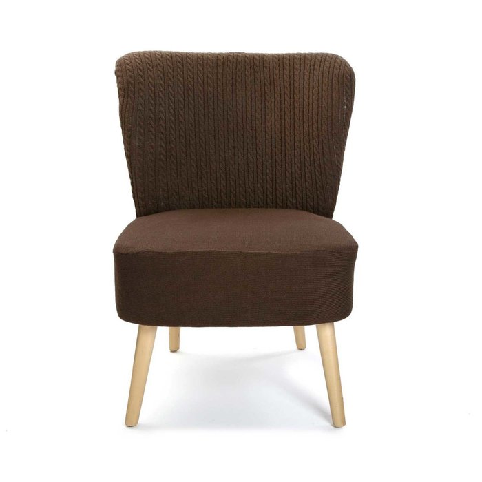 Кресло с обивкой из хлопка коричневого цвета