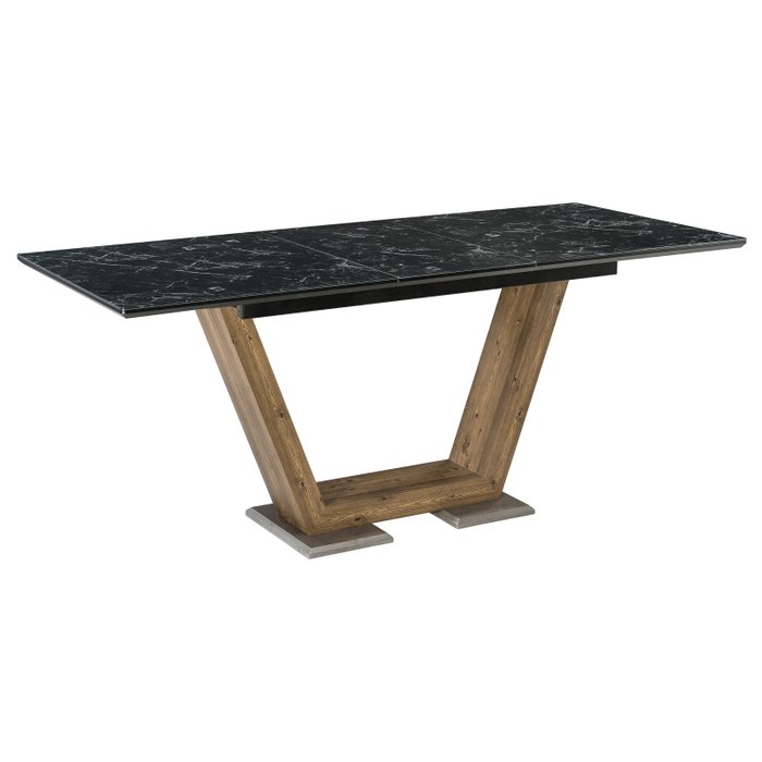 Раздвижной обеденный стол Иматра черного цвета - купить Обеденные столы по цене 32990.0