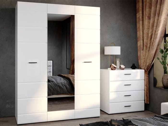 Спальня Йорк-1 белого цвета - лучшие Спальные гарнитуры в INMYROOM