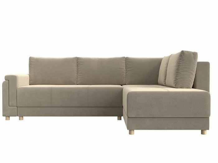 Угловой диван-кровать Лига 024 бежевого цвета правый угол - купить Угловые диваны по цене 66999.0