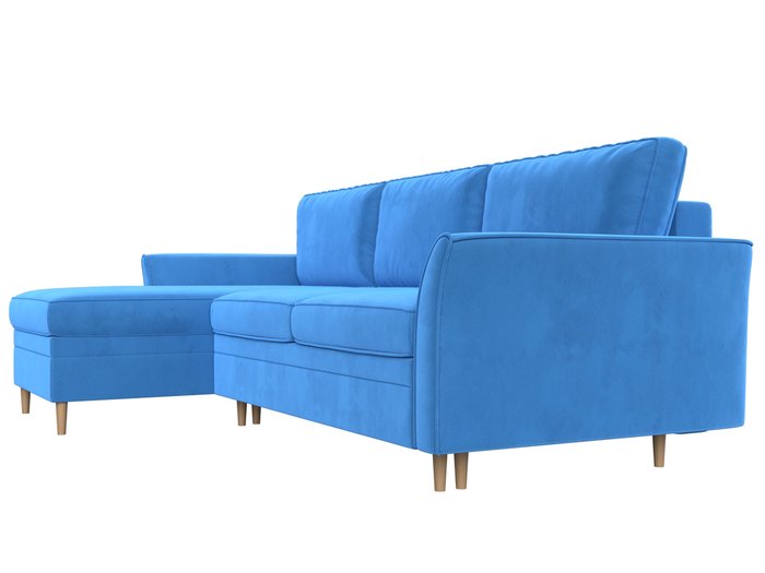 Угловой диван-кровать София голубого цвета левый угол - лучшие Угловые диваны в INMYROOM