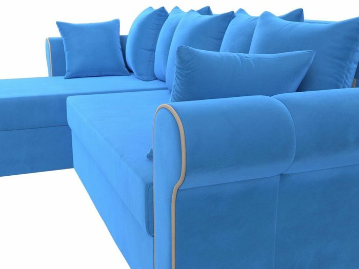 Угловой диван-кровать Рейн голубого цвета левый угол - лучшие Угловые диваны в INMYROOM