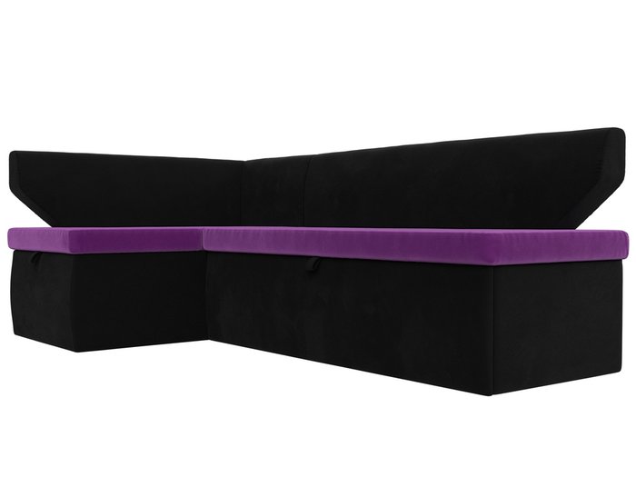 Угловой диван-кровать Омура черно-фиолетового цвета левый угол - лучшие Угловые диваны в INMYROOM