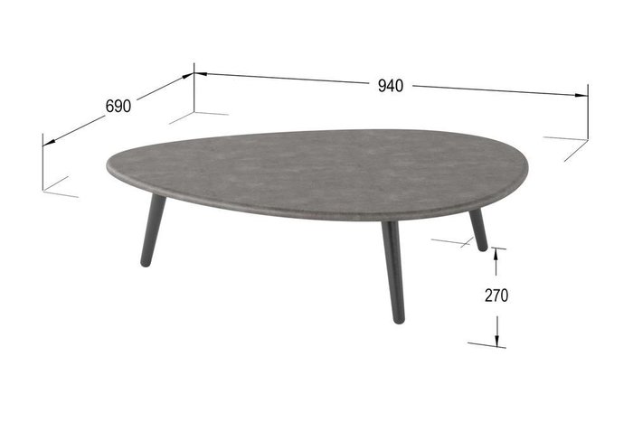 Стол журнальный Стэм цвета серый бетон - купить Журнальные столики по цене 5995.0