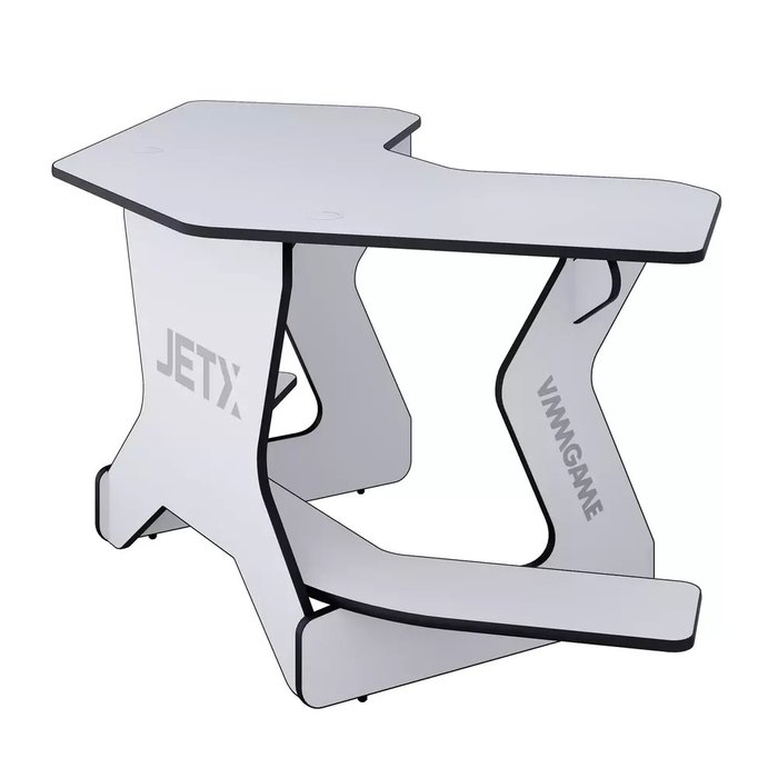Игровой угловой компьютерный cтол Jetx бело-черного цвета - купить Письменные столы по цене 16990.0