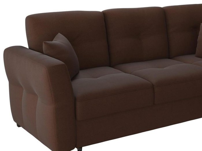 Угловой диван-кровать Манхеттен Choco темно-коричневого цвета - лучшие Угловые диваны в INMYROOM