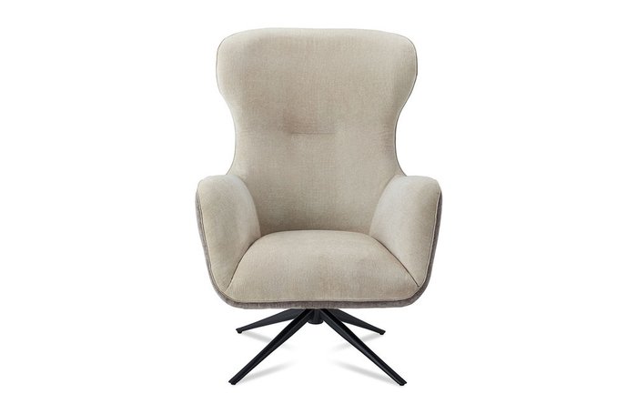 Кресло с поворотным механизмом Lucille серо-бежевого цвета - лучшие Интерьерные кресла в INMYROOM
