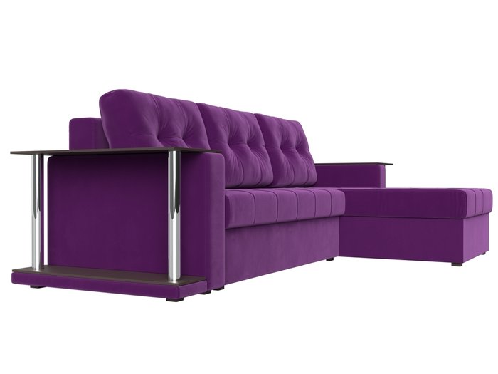 Угловой диван-кровать Даллас фиолетового цвета - лучшие Угловые диваны в INMYROOM