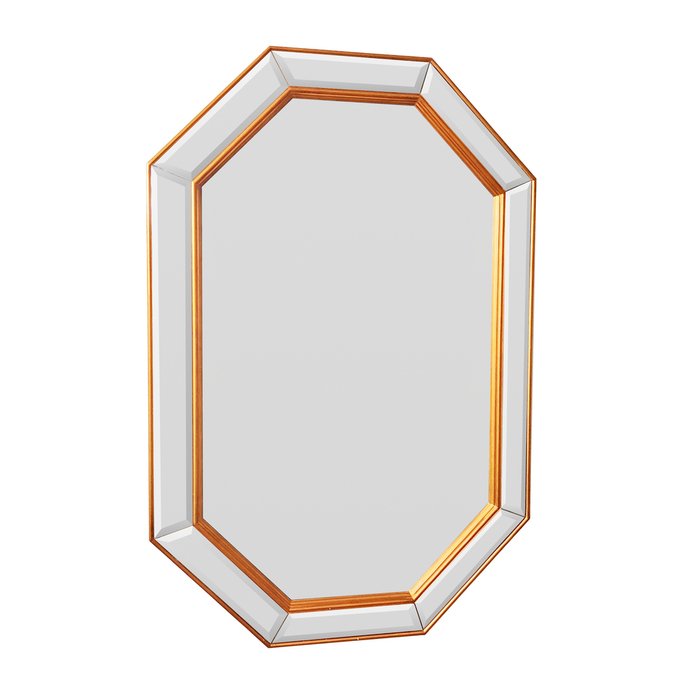 Настенное зеркало Brass 60x90 латунного цвета