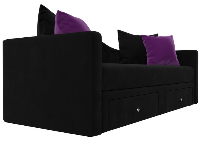Прямой диван-кровать Дориан черного цвета - лучшие Прямые диваны в INMYROOM