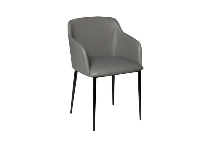 Стул в обивке из экокожи серого цвета - купить Обеденные стулья по цене 15800.0