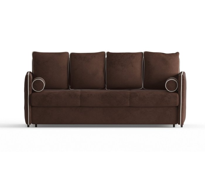Диван-кровать Адмирал в обивке из велюра коричневого цвета  - купить Прямые диваны по цене 44590.0