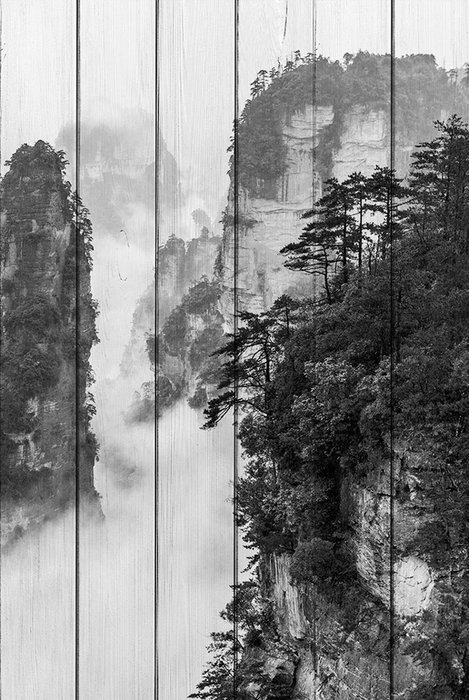 Картина на дереве Горы Китай 40х60 - лучшие Картины в INMYROOM