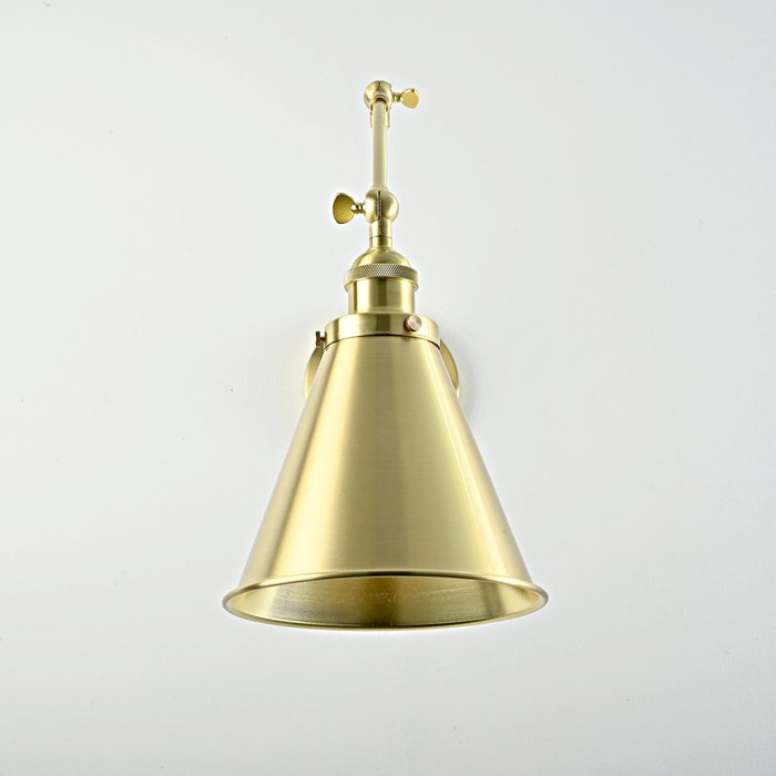 Бра Gloce Cone Shade Loft Industrial Metal Tall Gold - купить Бра и настенные светильники по цене 13370.0