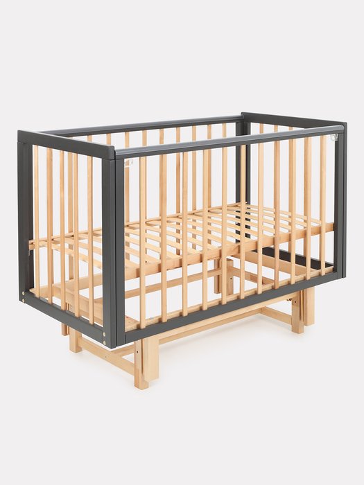 Детская кроватка Indy Pro 60х120 бежево-серого цета