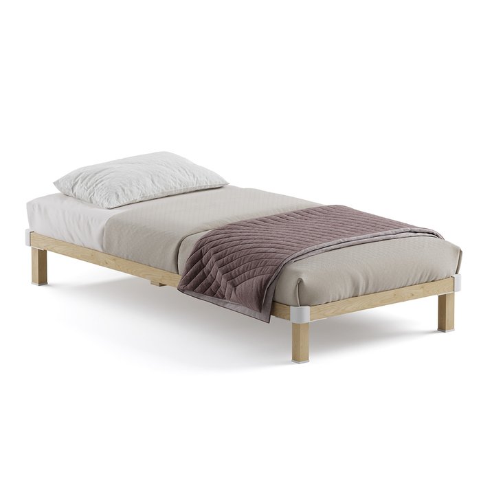 Кровать Канапе-2 90х190 бежевого цвета без подъемного механизма