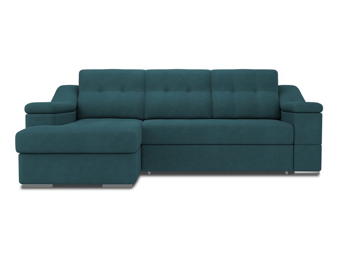 Угловой диван-кровать левый Liverpool сине-зеленого цвета
