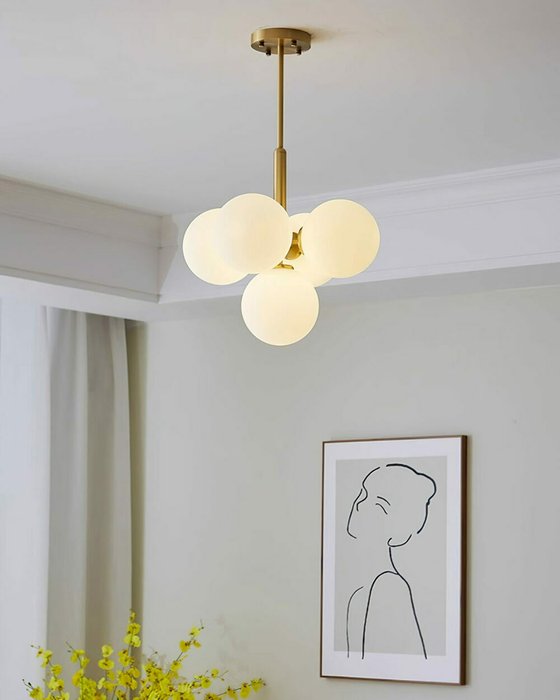 Подвесной светильник Маниса бело-золотого цвета - лучшие Подвесные светильники в INMYROOM