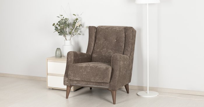 Кресло Плимут коричневого цвета - купить Интерьерные кресла по цене 14572.0