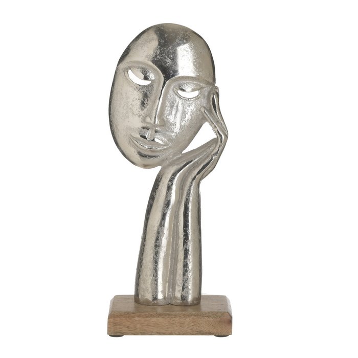 Декор настольный Face серебристого цвета - купить Фигуры и статуэтки по цене 4660.0