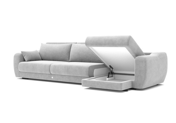 Угловой диван-кровать светло-серого цвета - купить Угловые диваны по цене 305000.0