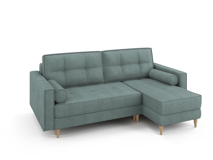 Угловой раскладной диван Отто правый мятного цвета - лучшие Угловые диваны в INMYROOM