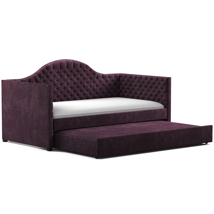 Кровать с дополнительным спальным местом Rosa 100х200 фиолетового цвета - купить Кровати для спальни по цене 110000.0