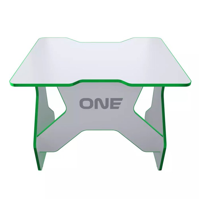 Игровой компьютерный стол One бело-зеленого цвета