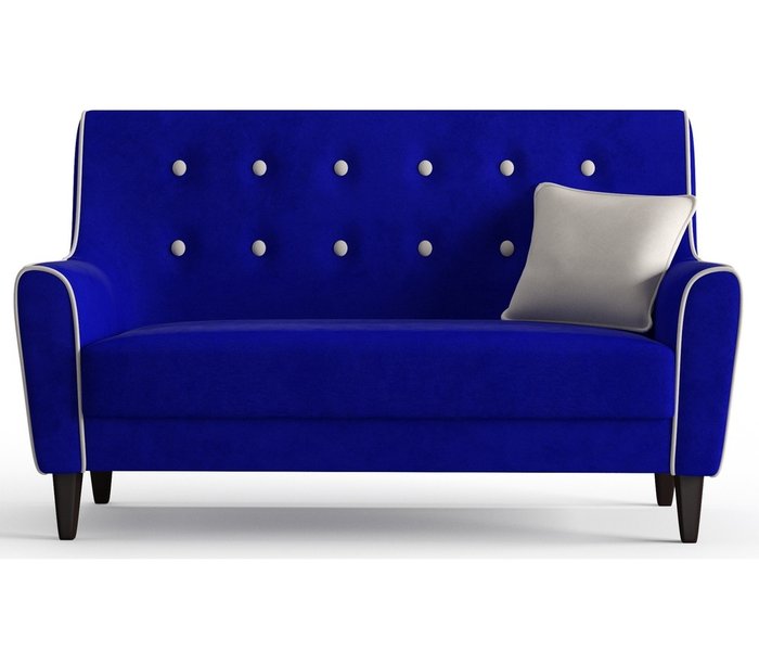 Диван из велюра Мерлин синего цвета - купить Прямые диваны по цене 22490.0