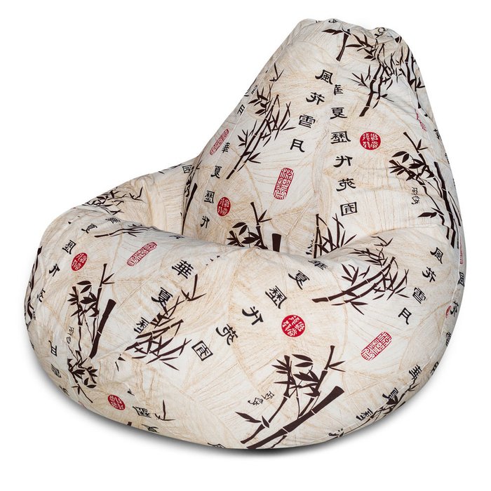 Кресло-мешок Груша L Стебли Бамбука в обивке из ткани жаккард - купить Бескаркасная мебель по цене 2890.0
