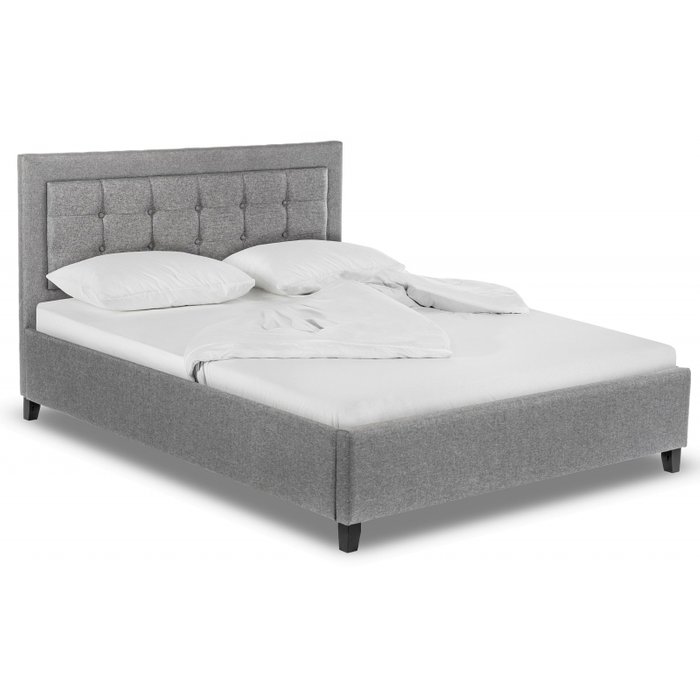Кровать двуспальная Ameli 160х200 серого цвета