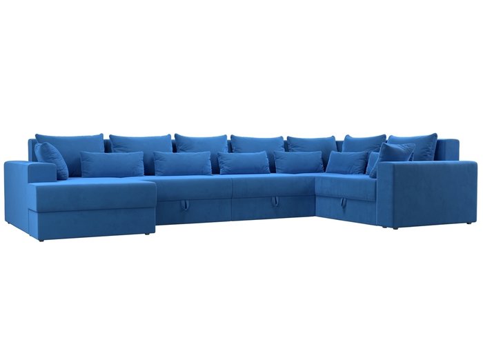 Угловой диван-кровать Мэдисон темно-голубого цвета правый угол