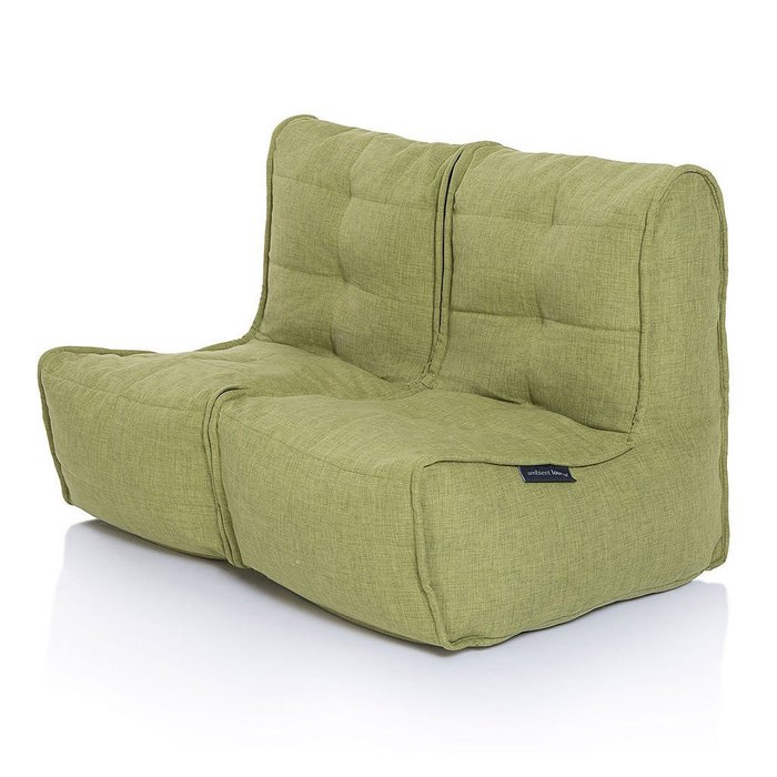 Бескаркасный диван-бин бег Ambient Lounge Twin Couch - Lime Citrus (лайм, зеленый цвет) - лучшие Бескаркасная мебель в INMYROOM