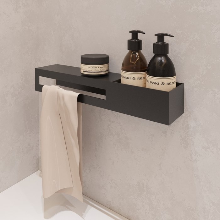 Полка для ванны Проекция XL-2 черного цвета - лучшие Полки для ванной в INMYROOM