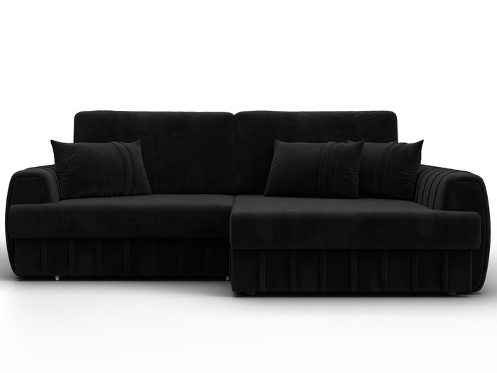 Угловой диван-кровать Лига-057 черного цвета правый - купить Угловые диваны по цене 80990 Угловой диван-кровать Лига-057 черного цвета правый - купить Угловые диваны по цене 80990