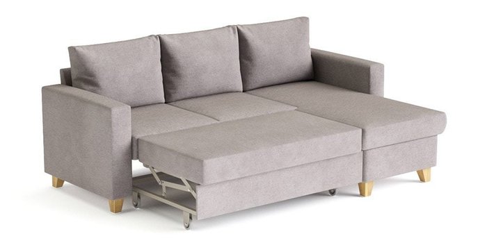 Угловой диван-кровать Эмилио серого цвета - лучшие Угловые диваны в INMYROOM