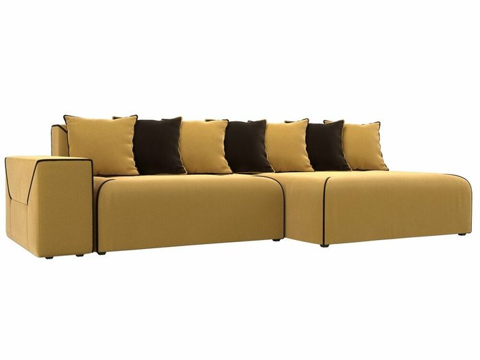 Угловой диван-кровать Кёльн желтого цвета правый угол