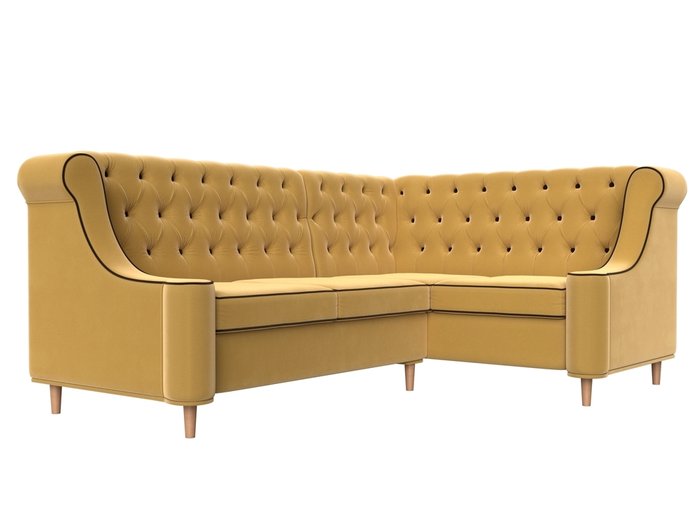 Угловой диван Бронкс желтого цвета правый угол - лучшие Угловые диваны в INMYROOM