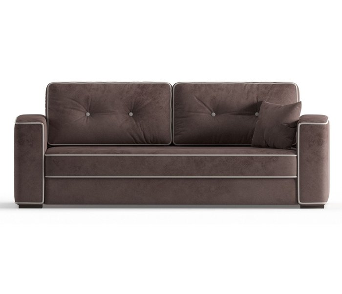Диван-кровать Аваллон в обивке из велюра коричневого цвета - купить Прямые диваны по цене 36790.0