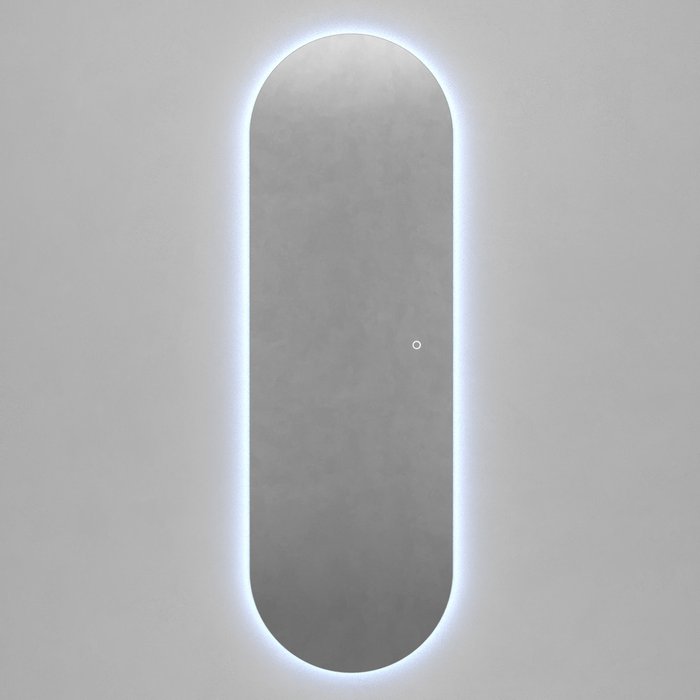 Овальное настенное зеркало Nolvis NF LED L 59х179 с холодной подсветкой и с сенсорной кнопкой