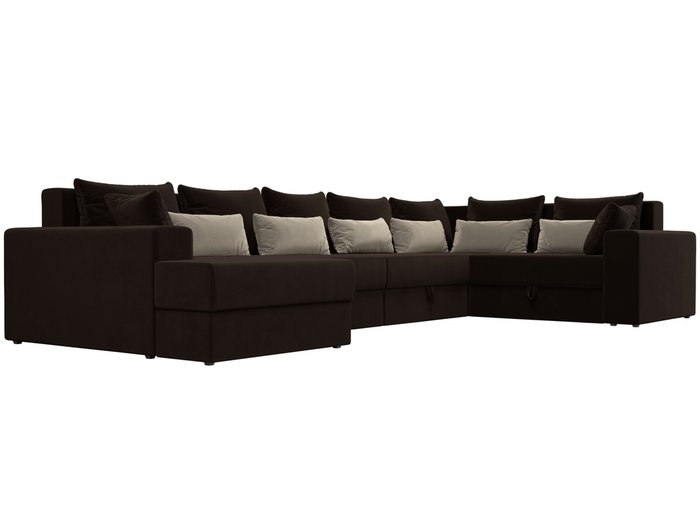 Угловой диван-кровать Мэдисон  коричневого цвета правый угол - лучшие Угловые диваны в INMYROOM