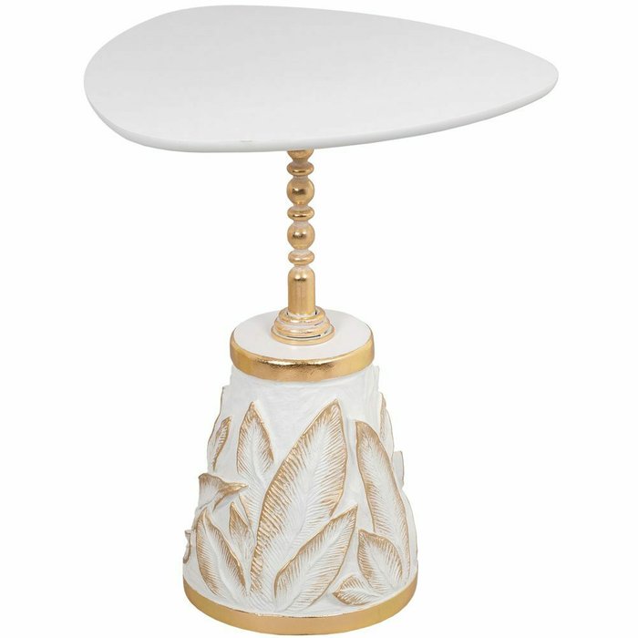 Стол кофейный Арт Leaves бело-золотого цвета - купить Кофейные столики по цене 22571.0