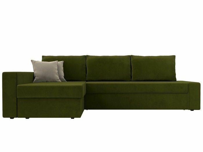 Угловой диван-кровать Версаль зеленого цвета левый угол - купить Угловые диваны по цене 44999.0